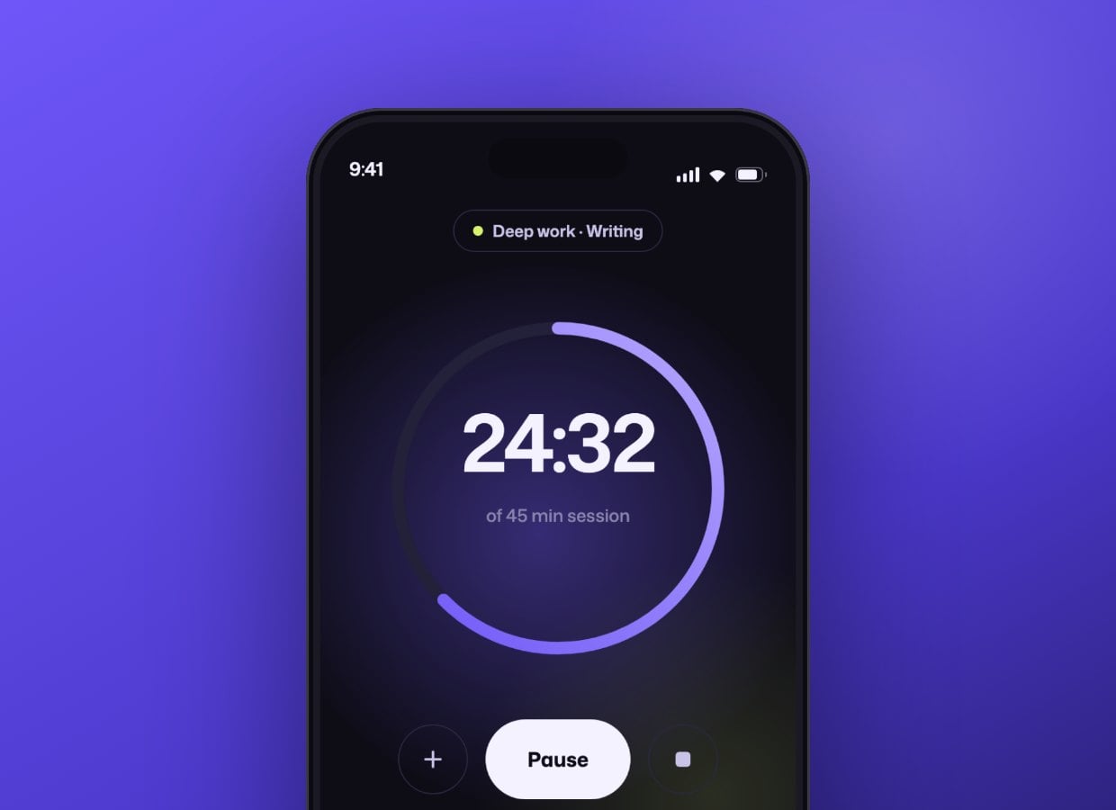 Loop focus timer on a phone