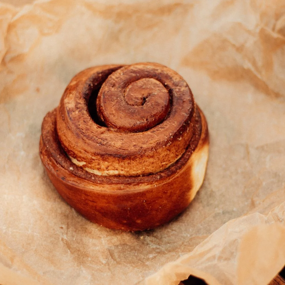 Cardamom bun on baking paper