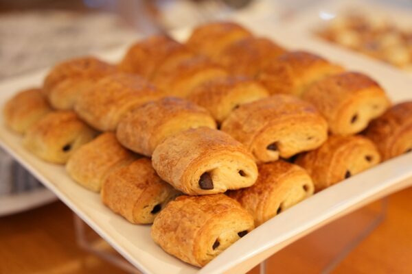 A tray of pains au chocolat