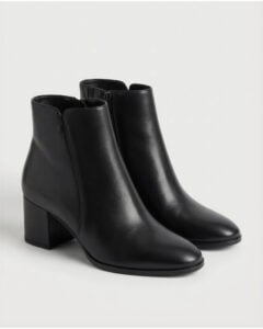 Block Heel Ankle Boot, Jet Black