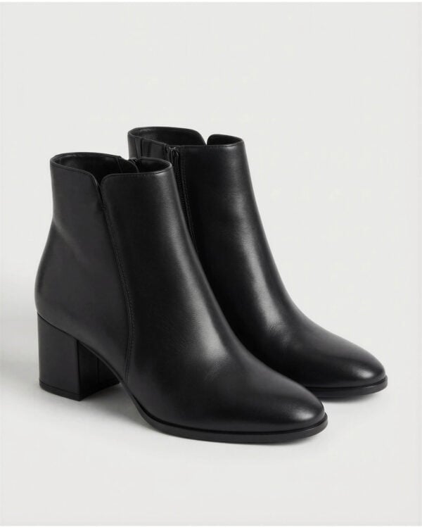 Block Heel Ankle Boot, Jet Black