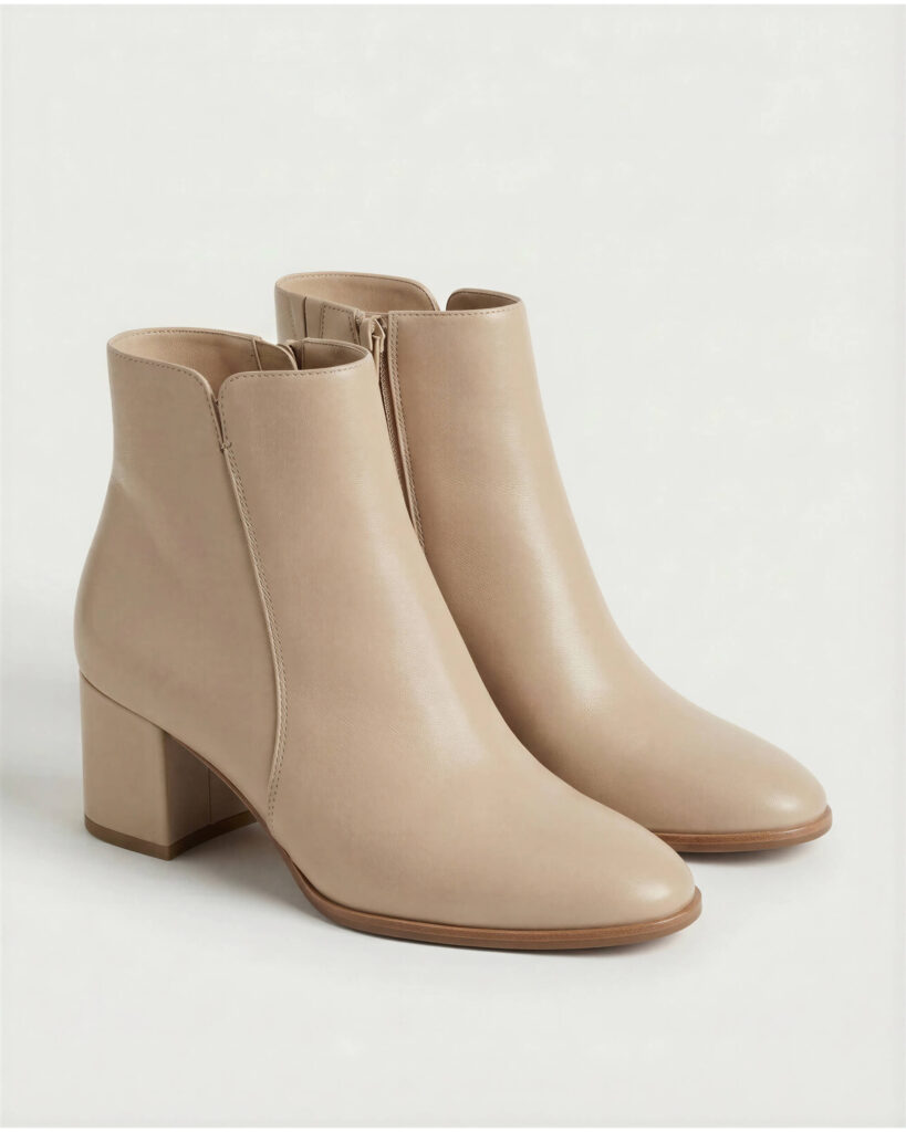 Block Heel Ankle Boot, Sand