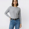Boatneck Knit Jumper, Heather Grey