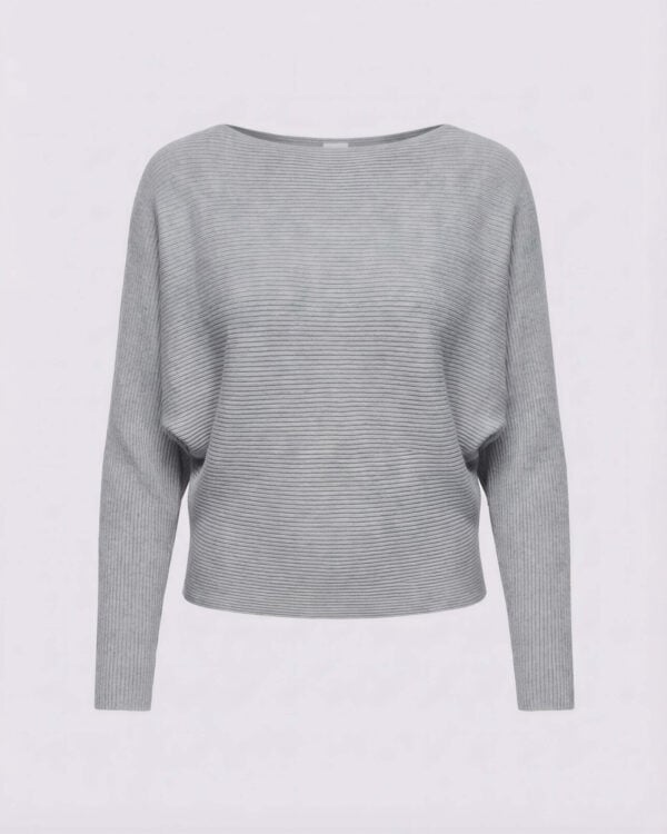 Boatneck Knit Jumper, Heather Grey
