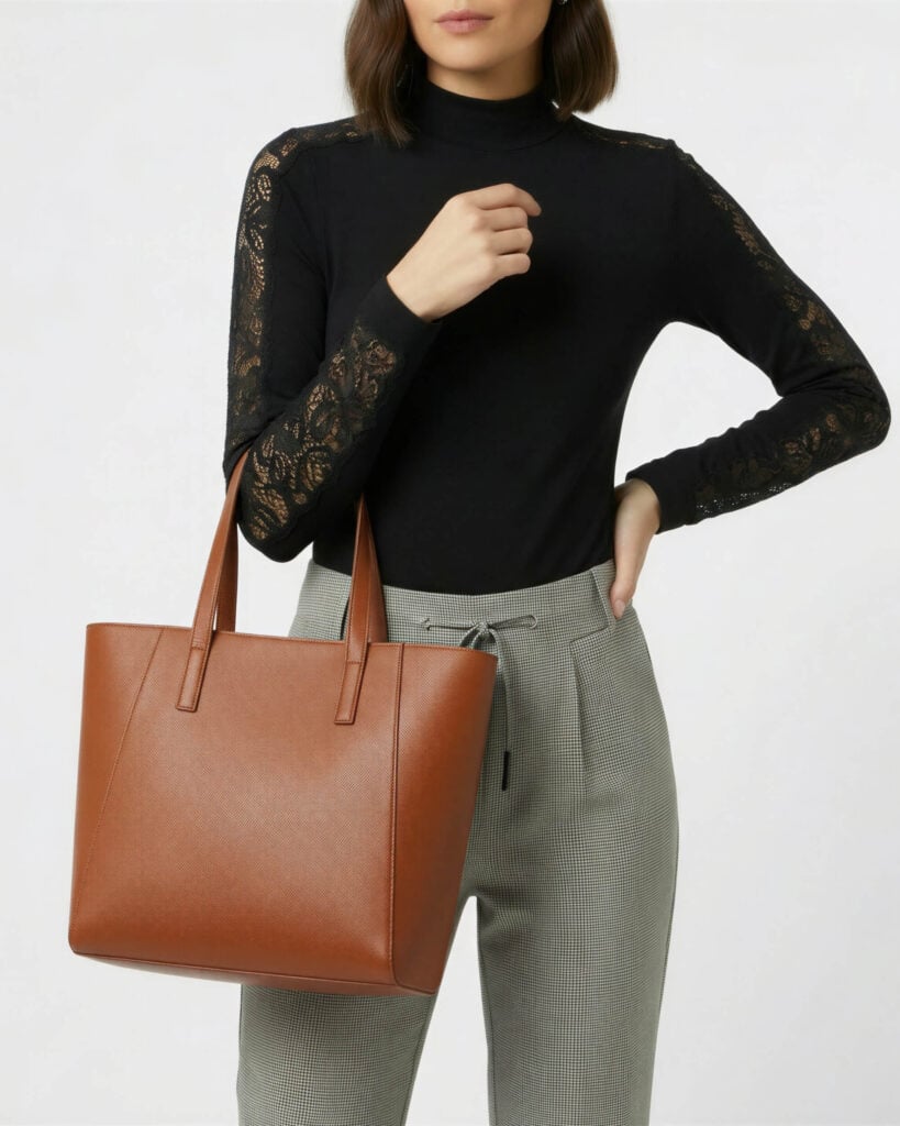 Everyday Structured Tote, Cognac