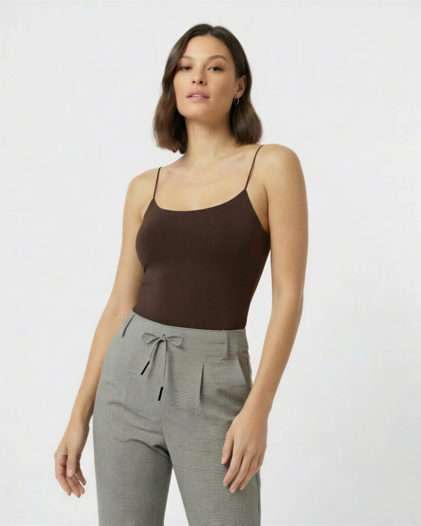 Sculpt Cami Top, Chocolate Brown