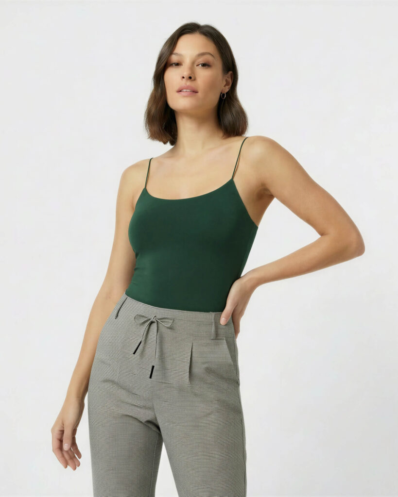 Sculpt Cami Top, Forest Green