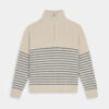 Striped Half Zip Knit Jumper, Sand