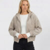 Zip Utility Hoodie Jacket, Stone