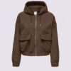 Zip Utility Hoodie Jacket, Chocolate