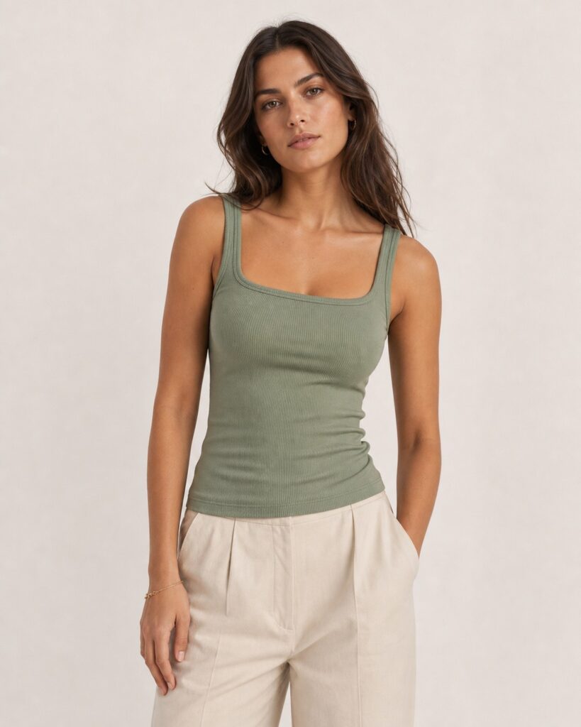 Minimal Square-Neck Tank women's product image