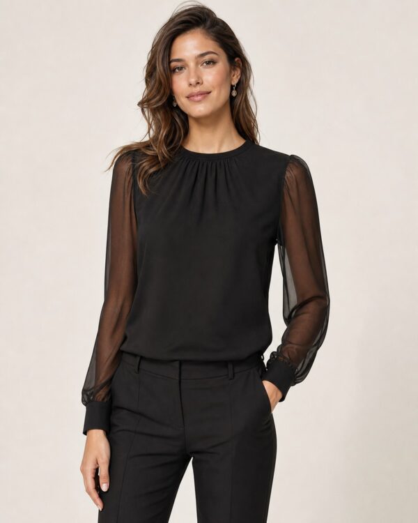 Sheer Sleeve Evening Top women's product image