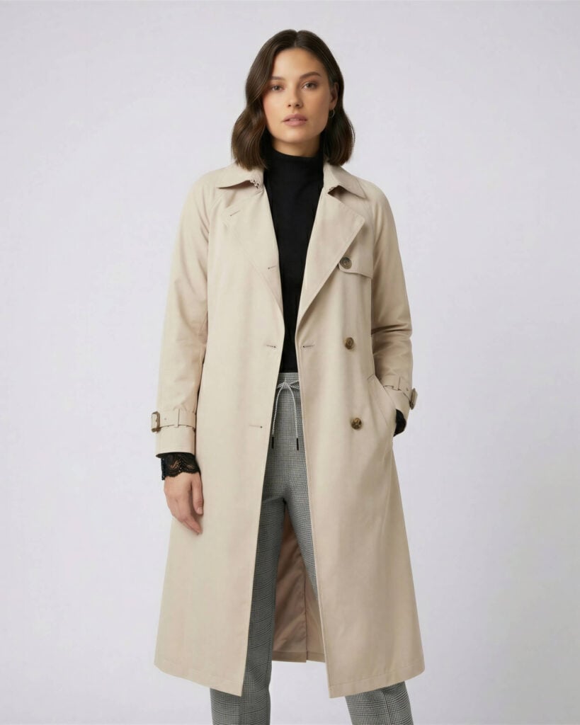 Lightweight Trench Coat in Sand
