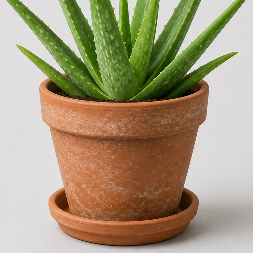 Aloe Vera Clay Pot container detail