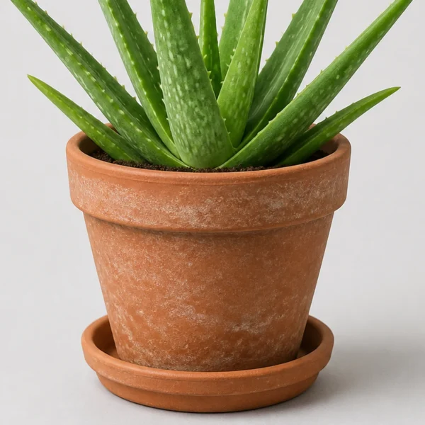 Aloe Vera Clay Pot container detail