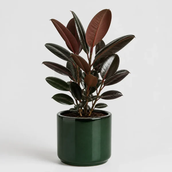 Burgundy Rubber Plant front view