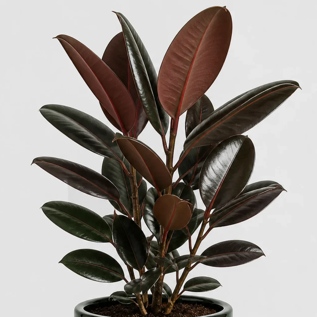 Burgundy Rubber Plant detail view