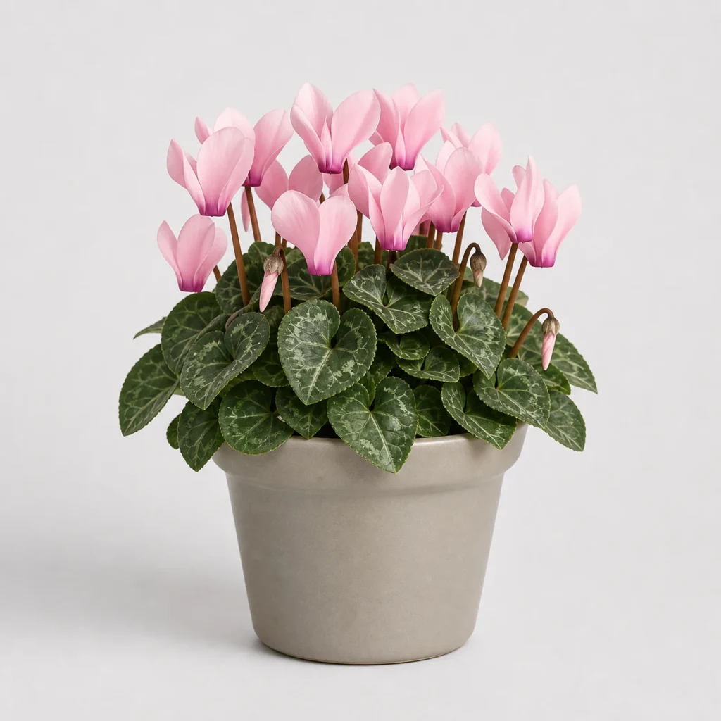 Cyclamen Blush Pot front view