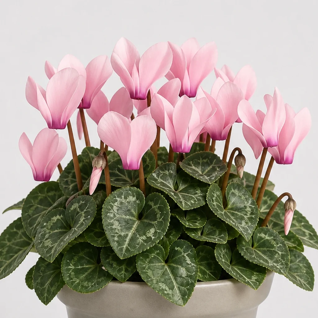 Cyclamen Blush Pot detail view