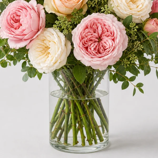 Garden Rose Bouquet container detail