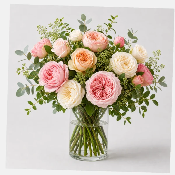 Garden Rose Bouquet styled view