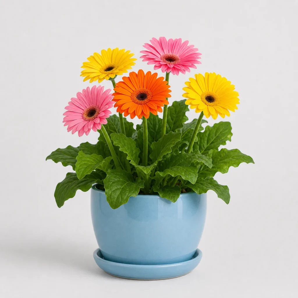 Gerbera Daisy Pot front view