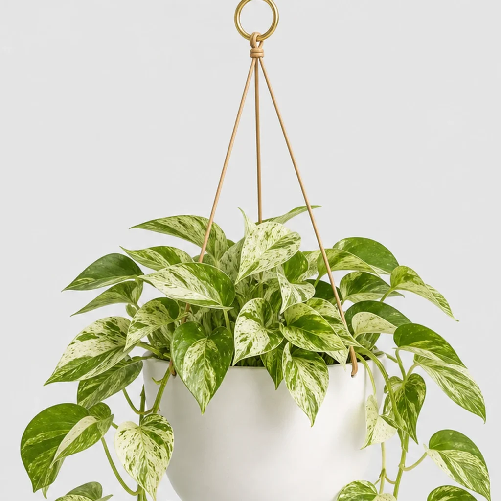 Marble Queen Pothos detail view