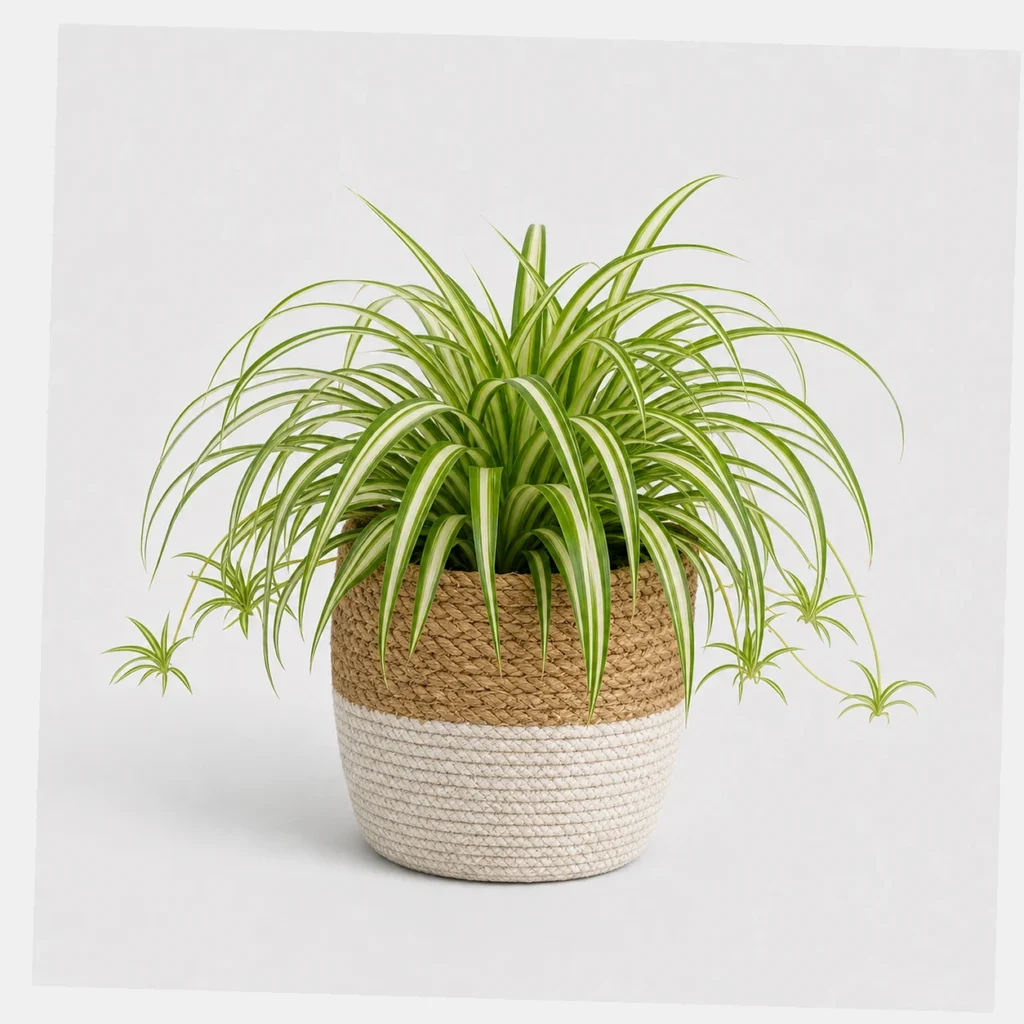 Spider Plant Basket styled view