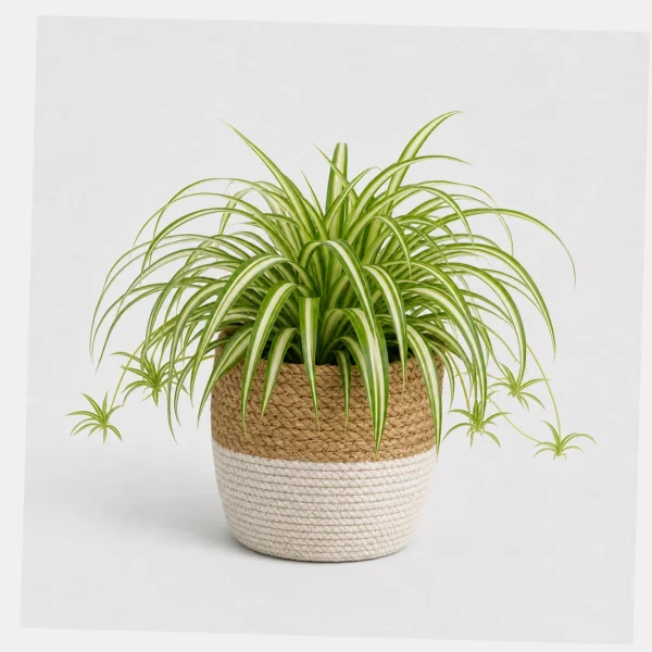 Spider Plant Basket styled view