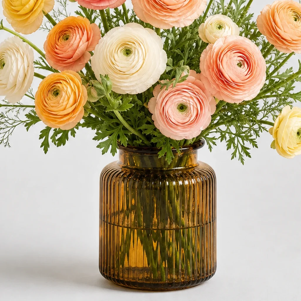 Sunlit Ranunculus Bouquet container detail