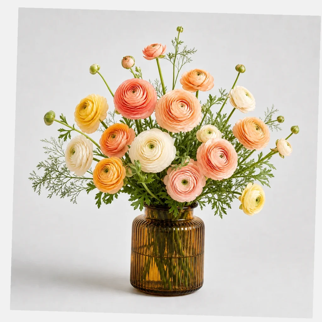 Sunlit Ranunculus Bouquet styled view
