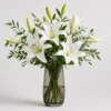 White Lily Bouquet front view