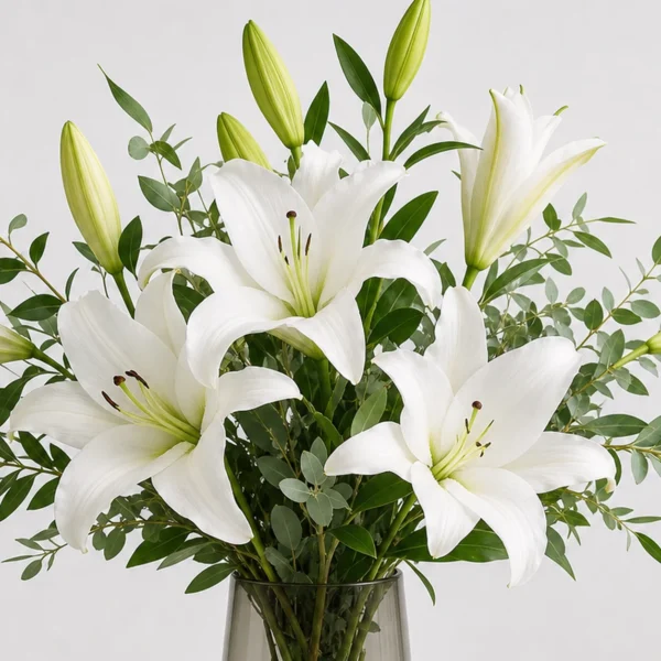 White Lily Bouquet detail view