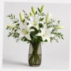 White Lily Bouquet styled view