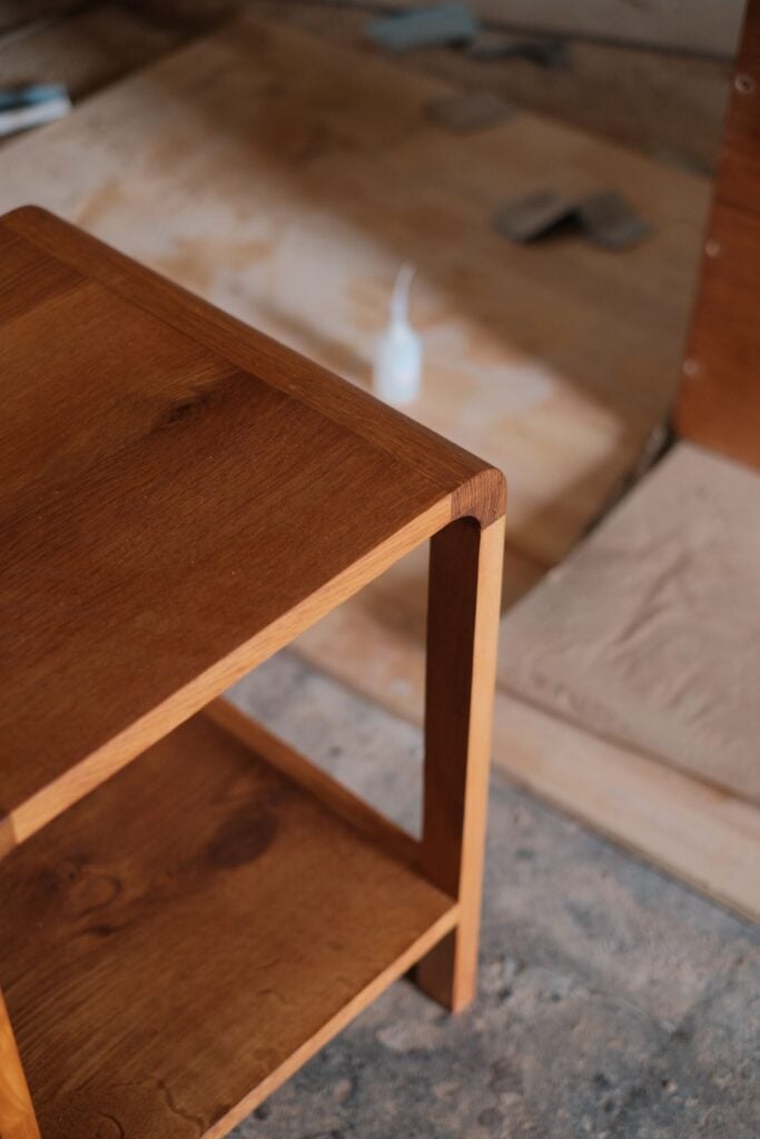Close-up of a solid wood joint