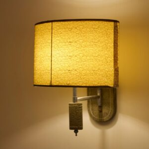 Swing Wall Lamp with a textured linen shade