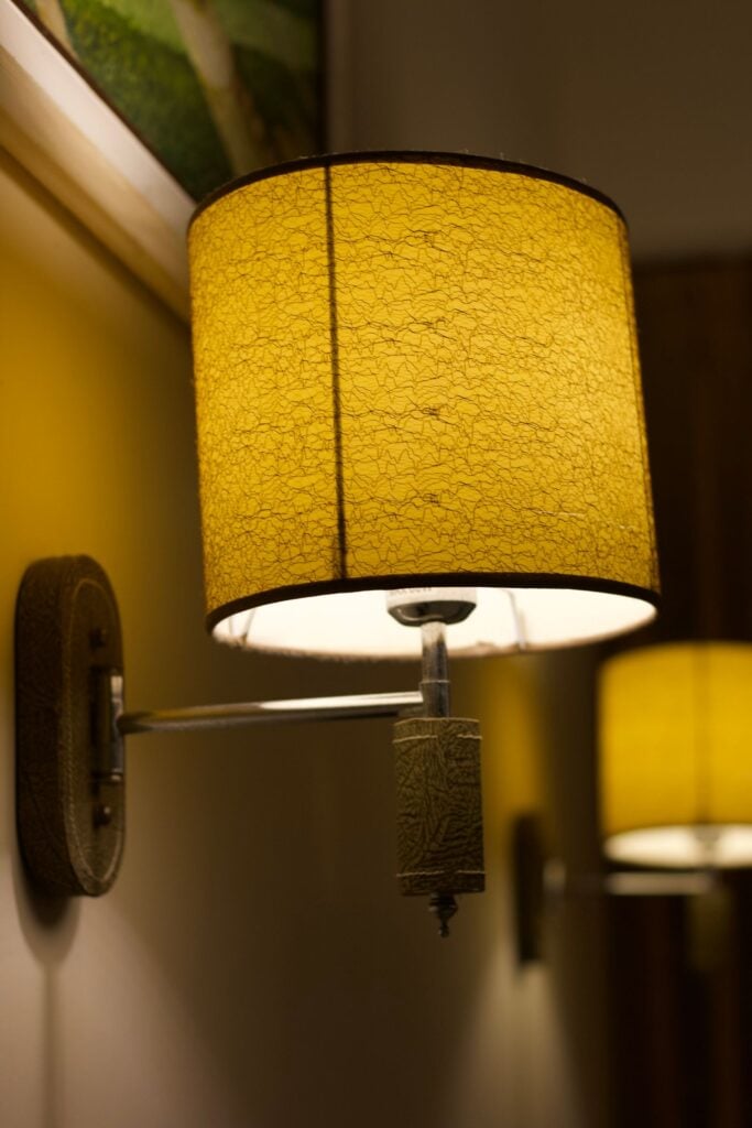 Swing Wall Lamp lit, seen close up