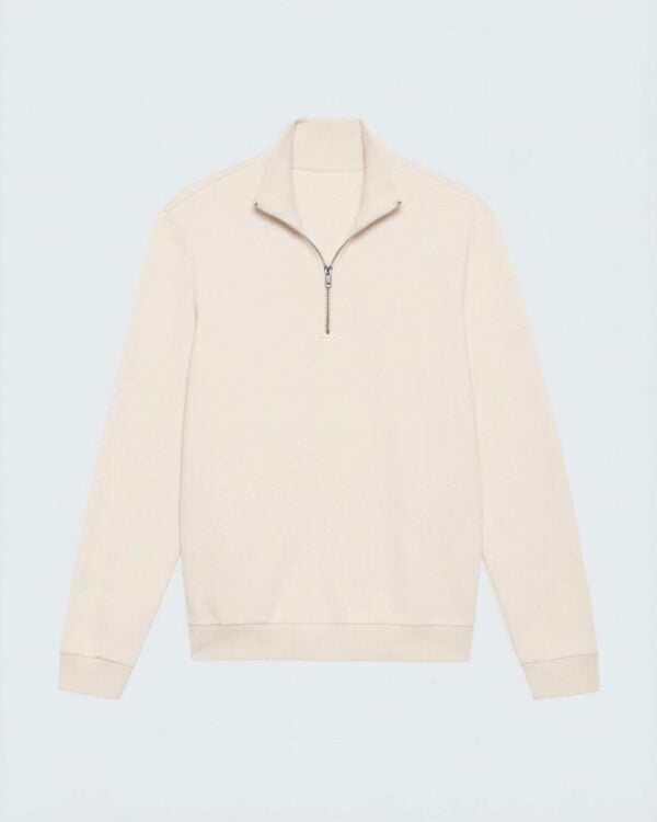 Stand-Collar Sweat Jumper in Oat Beige product photo