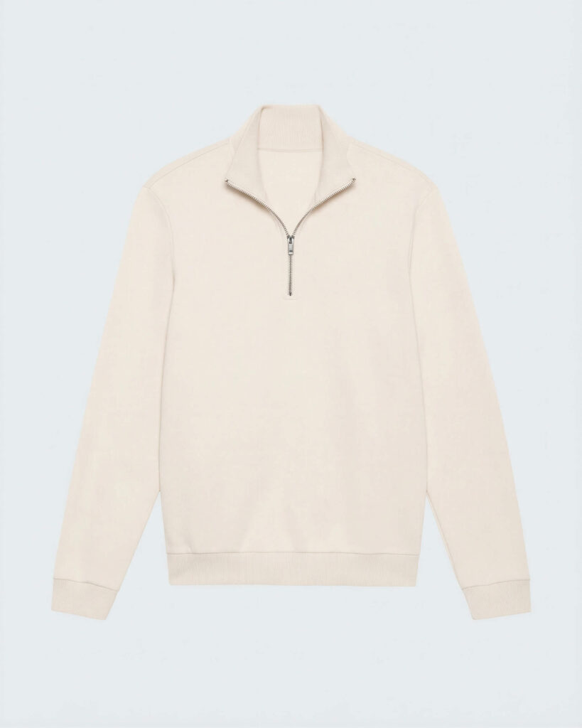 Stand-Collar Sweat Jumper in Oat Beige product photo
