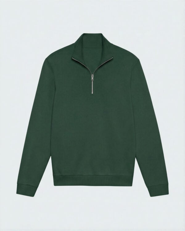 Stand-Collar Sweat Jumper in Forest Green product photo