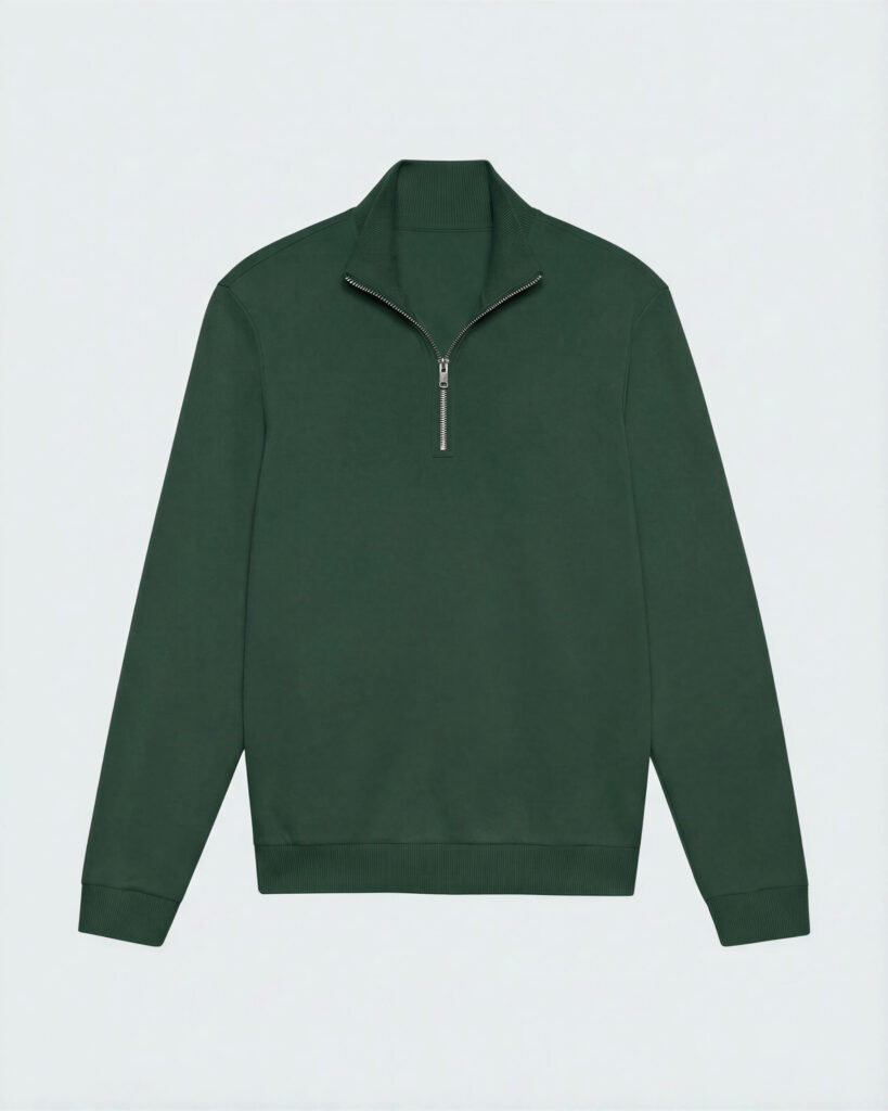 Stand-Collar Sweat Jumper in Forest Green product photo